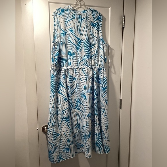 NWOT Anne Klein Printed Drawstring Midi Dress Size 2X - Picture 3 of 5